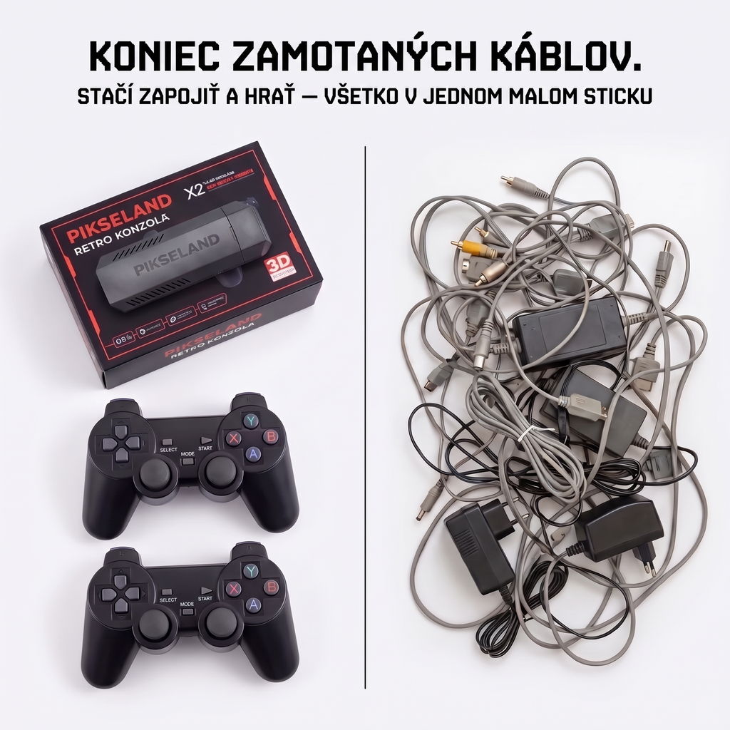 PIKSELAND™ - Retro konzola Plug & Play + 2 ovládače