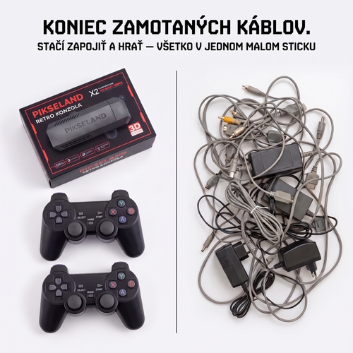 PIKSELAND™ - Retro konzola Plug & Play + 2 ovládače