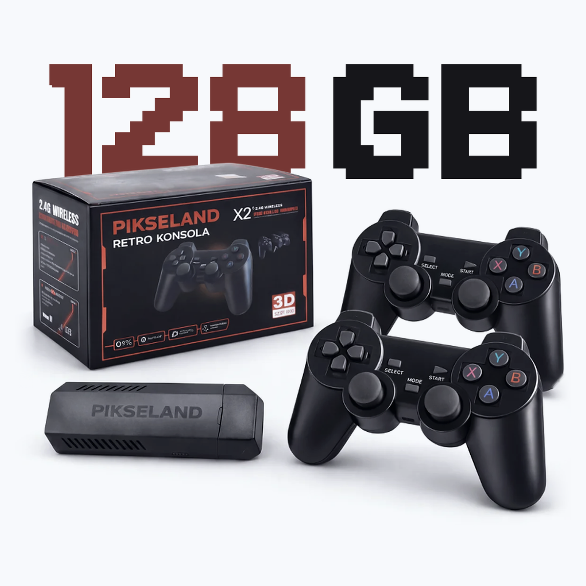 PIKSELAND™ - Retro konzola Plug & Play + 2 ovládače