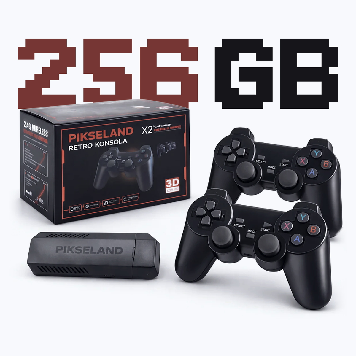 PIKSELAND™ - Retro konzola Plug & Play + 2 ovládače