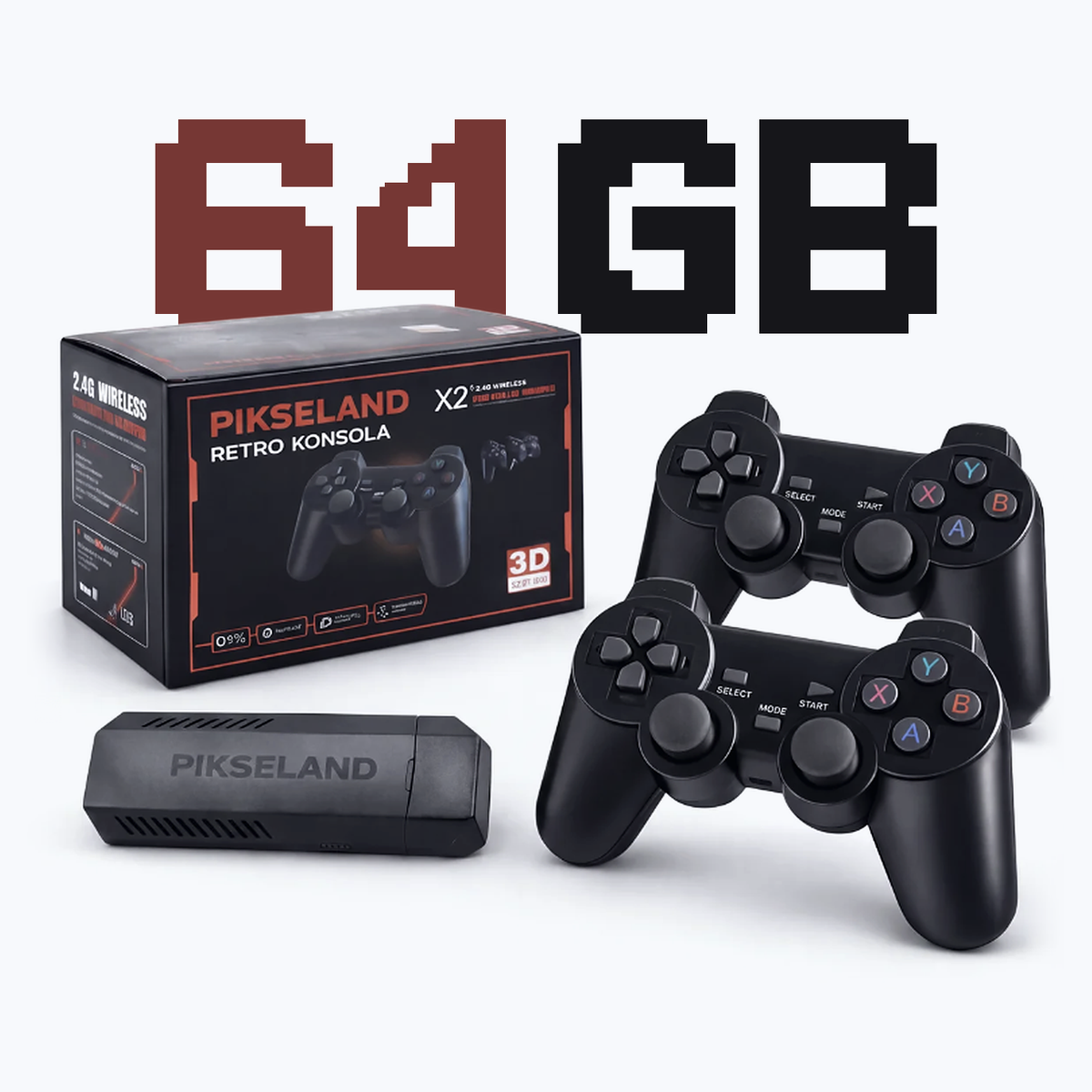 PIKSELAND™ - Retro konzola Plug & Play + 2 ovládače